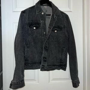 American Apparel Jeans Denim Jacket in BLACK/CHARCOAL - size MEN SMALL